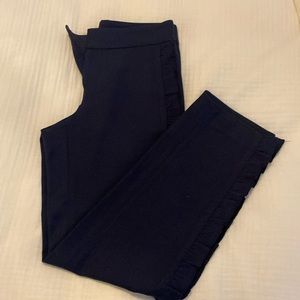 Club Monaco Navy dress pant with side ruffle.
